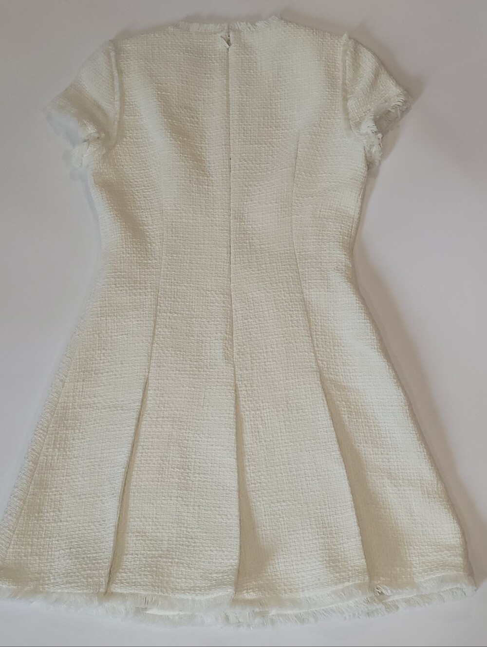 NWT cinq a Sept-Ivory Textured Tweed Fit-and-Flare Dress - Picture 2 of 3
